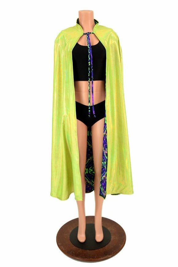 Lime & Neon Melt Reversible Hoodless Cape - Coquetry Clothing