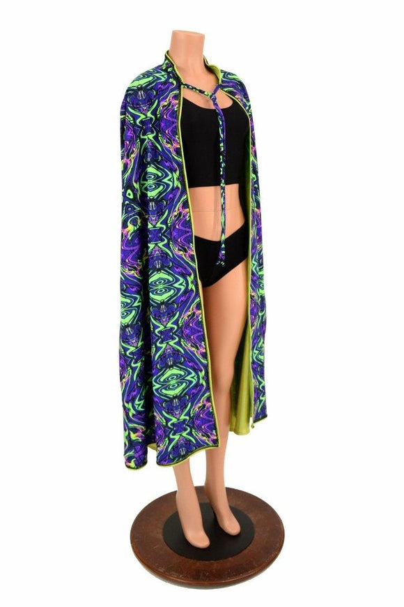 Lime & Neon Melt Reversible Hoodless Cape - Coquetry Clothing