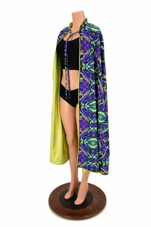 Lime & Neon Melt Reversible Hoodless Cape - Coquetry Clothing