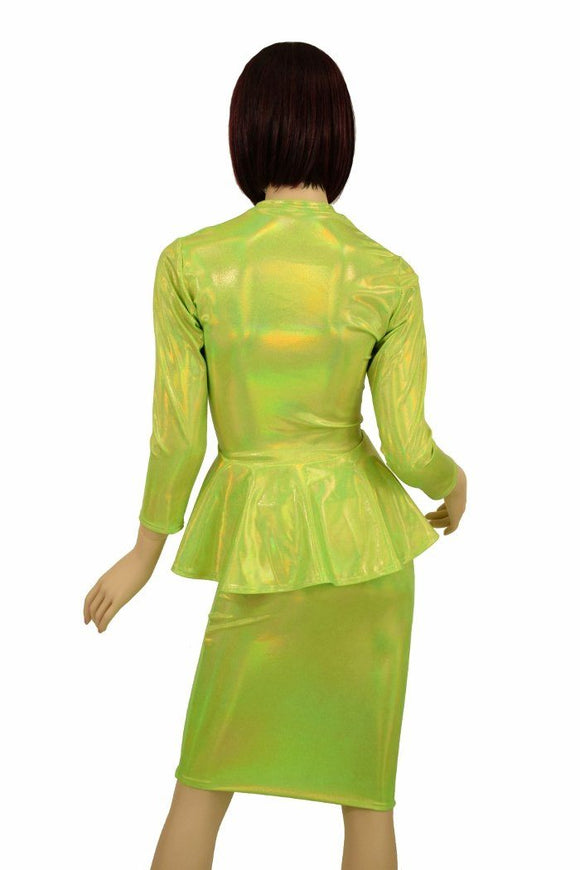 Lime Peplum Skirt Set - Coquetry Clothing