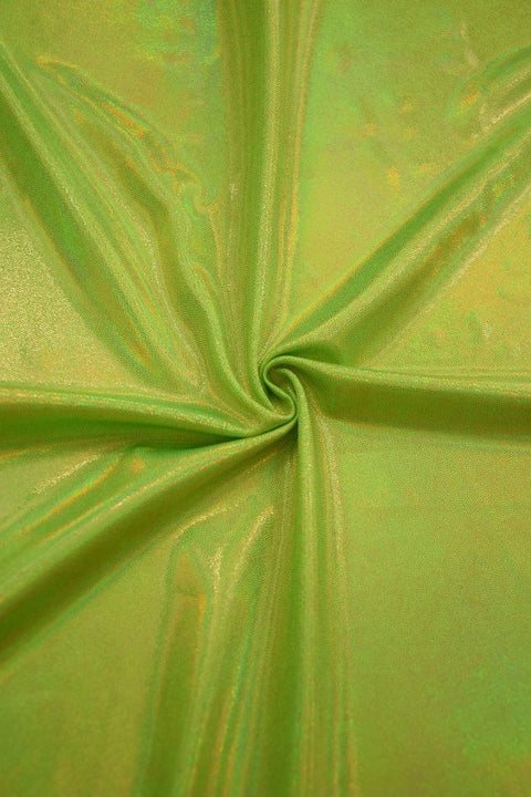 UV Glow Lime Holographic Fabric - Coquetry Clothing
