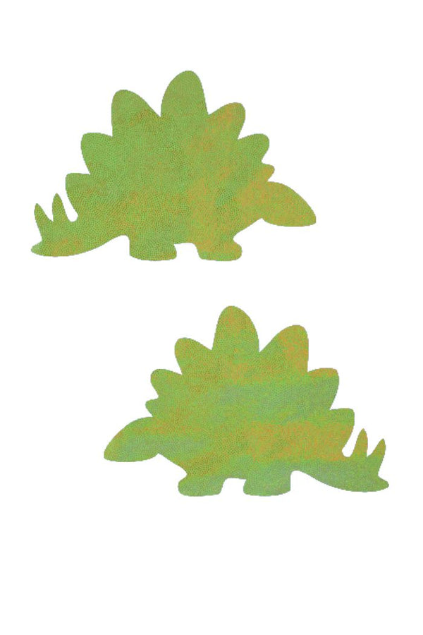 Lime Holo UV Stegosaurus Pasties - 1