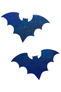 Blue Sparkly Jewel Bat Pasties - 1