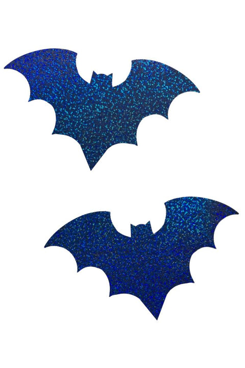 Blue Sparkly Jewel Bat Pasties - Coquetry Clothing