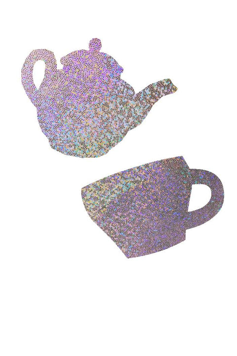 Lilac Holographic Tea for Two Pasties - Coquetry Clothing