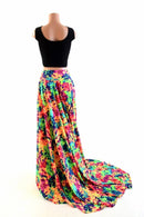 Long, High Waist Puddle Train Circle Cut Skirt - Coquetry Clothing