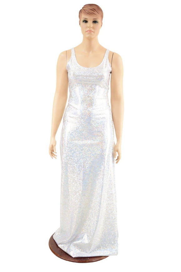 Long, Single Side Slit Gown with Skinny Tank Straps - Coquetry Clothing