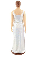 Long, Single Side Slit Gown with Skinny Tank Straps - Coquetry Clothing