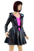 Long Sleeve Hooded Skater Dress with Full Separating Front Zipper - Coquetry Clothing