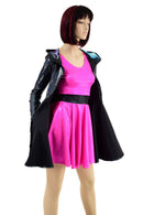 Long Sleeve Hooded Skater Dress with Full Separating Front Zipper - Coquetry Clothing