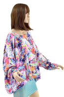 Long Sleeve Pullover Poncho in Dreamscape - Coquetry Clothing