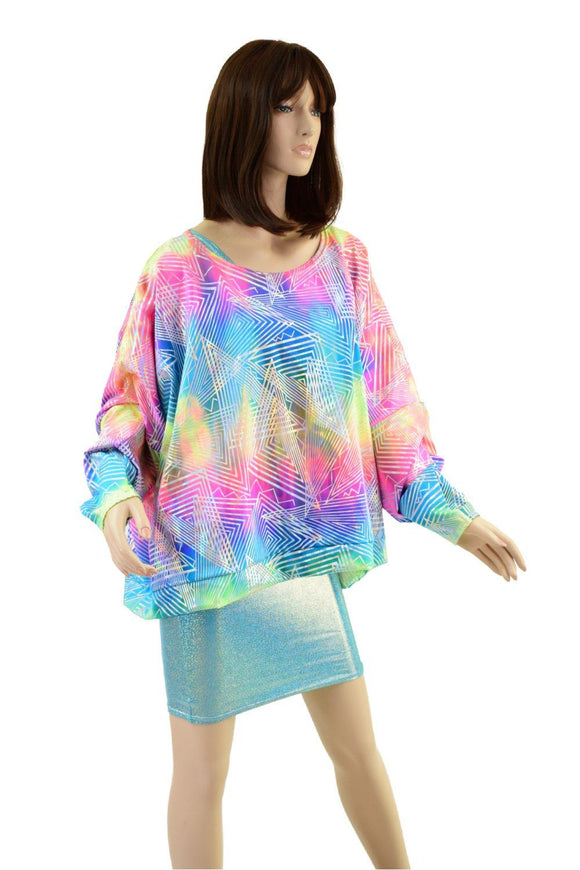 Long Sleeve Pullover Poncho in Spectrum - Coquetry Clothing