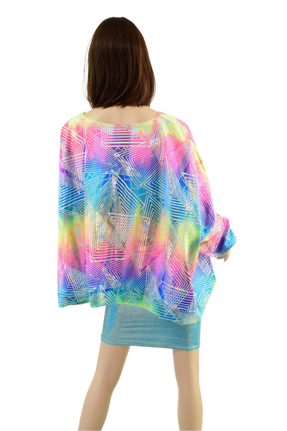 Long Sleeve Pullover Poncho in Spectrum - Coquetry Clothing