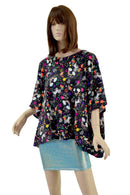 Long Sleeve Pullover Poncho in Unicorns and Rainbows - Coquetry Clothing