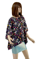 Long Sleeve Pullover Poncho in Unicorns and Rainbows - Coquetry Clothing