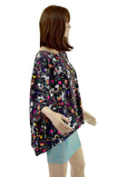 Long Sleeve Pullover Poncho in Unicorns and Rainbows - Coquetry Clothing