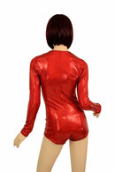 Long Sleeve Red Sparkly Romper - Coquetry Clothing