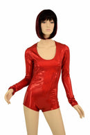 Long Sleeve Red Sparkly Romper - Coquetry Clothing