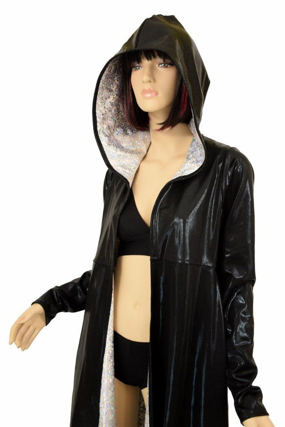 Long Sleeve Reversible Hooded Duster - Coquetry Clothing