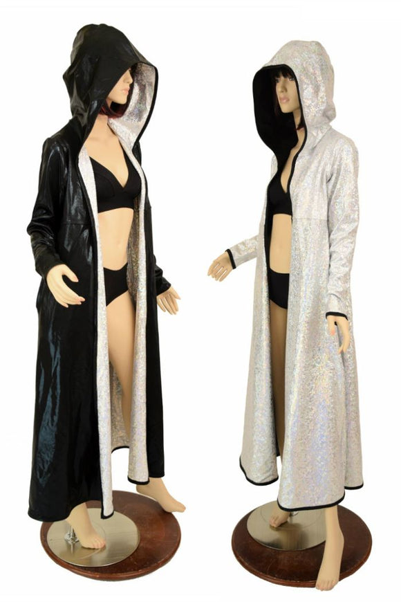 Long Sleeve Reversible Hooded Duster - Coquetry Clothing