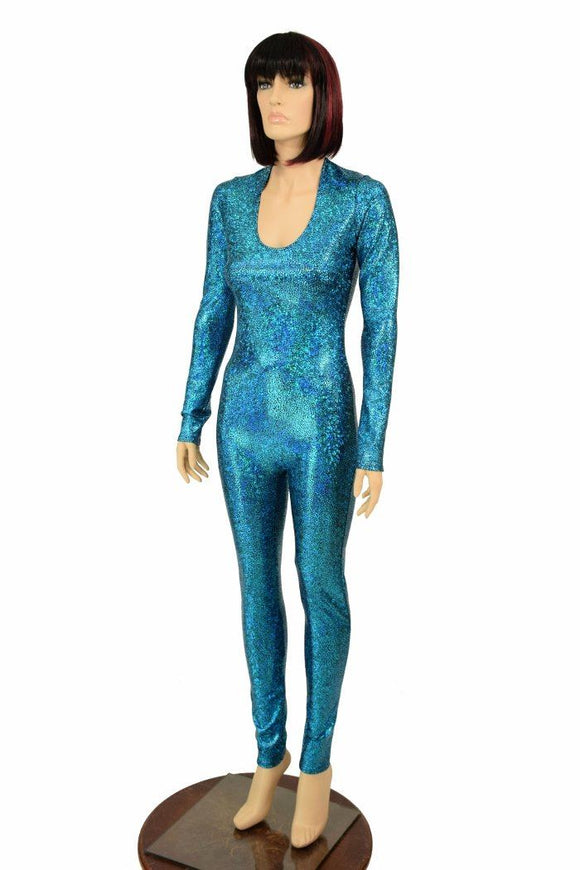 Long Sleeve Scoop Neck Zippered Catsuit - Coquetry Clothing