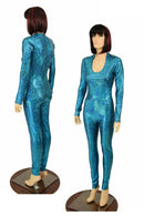 Long Sleeve Scoop Neck Zippered Catsuit - Coquetry Clothing