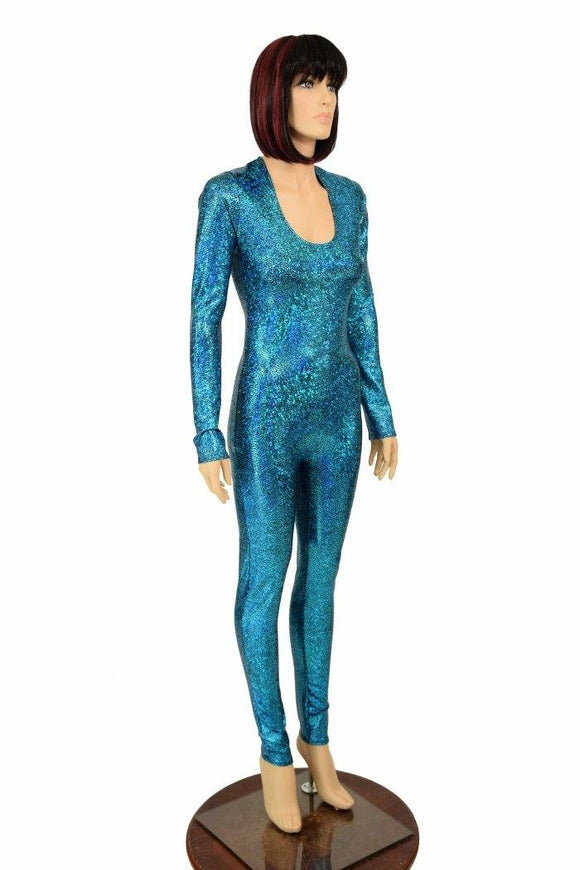 Long Sleeve Scoop Neck Zippered Catsuit - Coquetry Clothing
