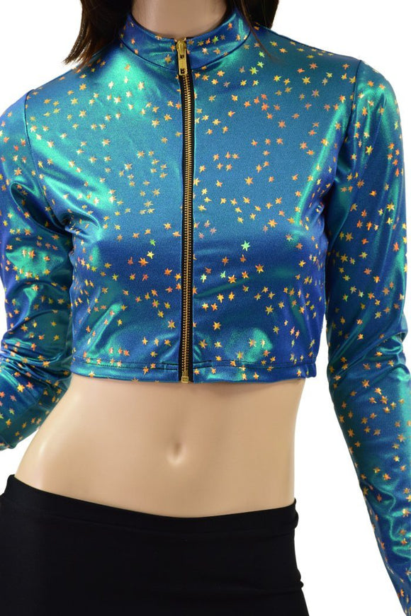 Long Sleeve Stella Crop in Stardust - Coquetry Clothing