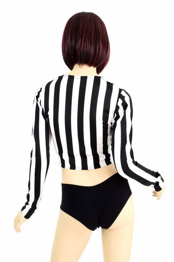 Long Sleeve Striped Crop Top - Coquetry Clothing