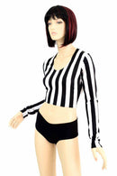 Long Sleeve Striped Crop Top - Coquetry Clothing