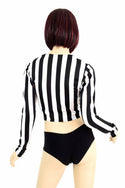 Long Sleeve Striped Crop Top - 4