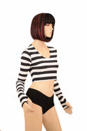 Long Sleeve Thumb Hole Crop Top - 2