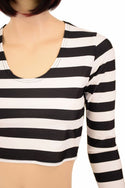 Long Sleeve Thumb Hole Crop Top - 8