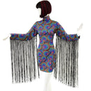 Long Sleeve Turtle Neck Dress with 30" Fringe - Coquetry Clothing
