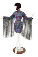 Long Sleeve Turtle Neck Dress with 30" Fringe - Coquetry Clothing