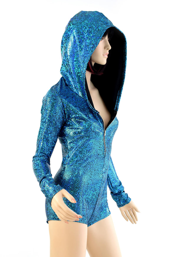Long Sleeve Zipper Front Hoodie Romper - Coquetry Clothing