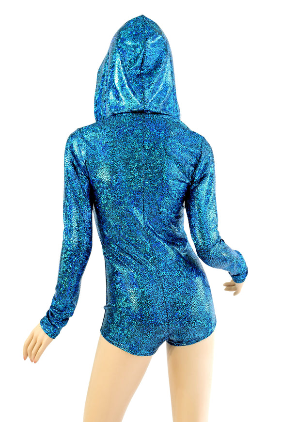 Long Sleeve Zipper Front Hoodie Romper - Coquetry Clothing