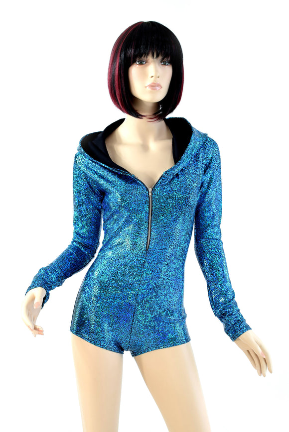 Long Sleeve Zipper Front Hoodie Romper - Coquetry Clothing