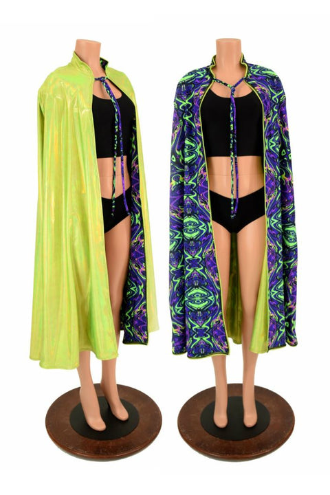 Lime & Neon Melt Reversible Hoodless Cape - Coquetry Clothing