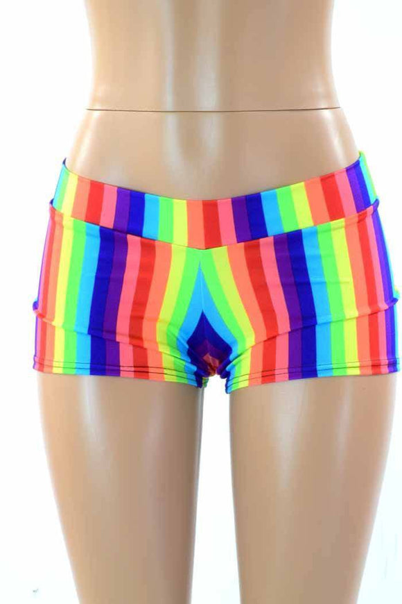 Lowrise Rainbow Stripe Shorts - Coquetry Clothing