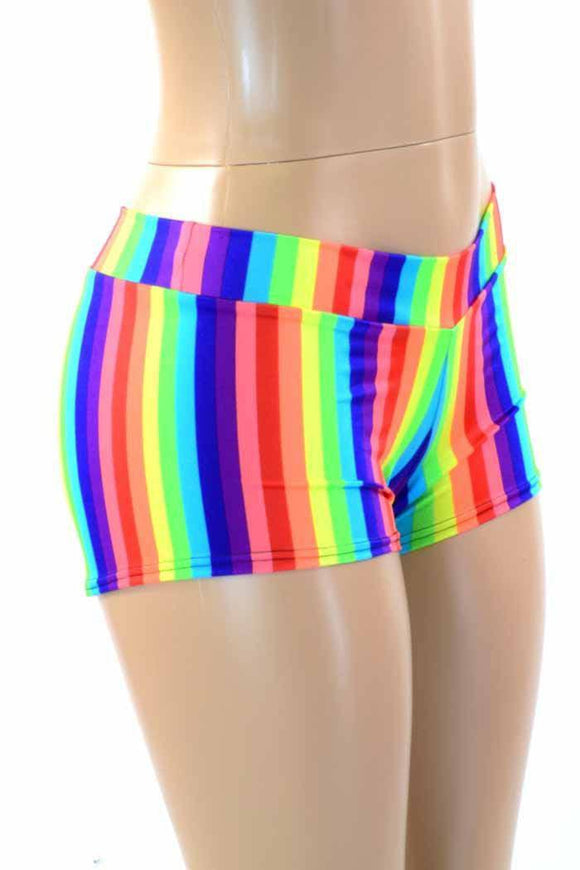 Lowrise Rainbow Stripe Shorts - Coquetry Clothing