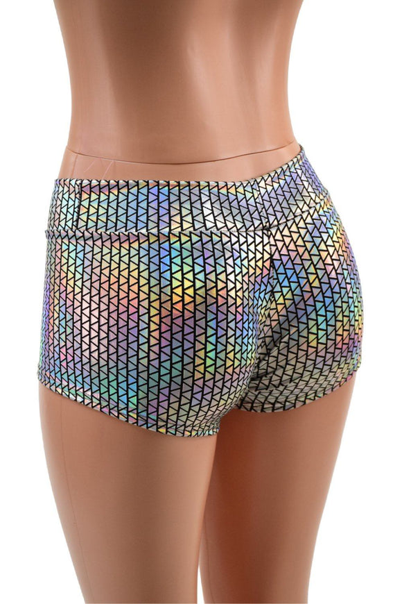 Lowrise Shorts in Prism Holographic - Coquetry Clothing