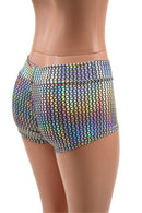 Lowrise Shorts in Prism Holographic - Coquetry Clothing