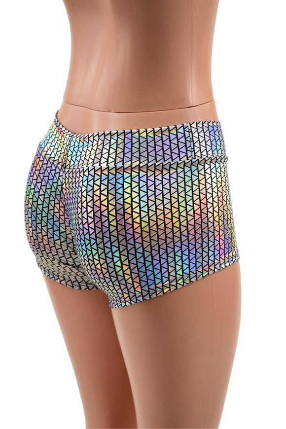 Lowrise Shorts in Prism Holographic - Coquetry Clothing
