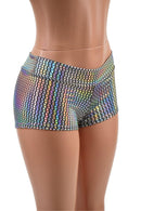 Lowrise Shorts in Prism Holographic - Coquetry Clothing