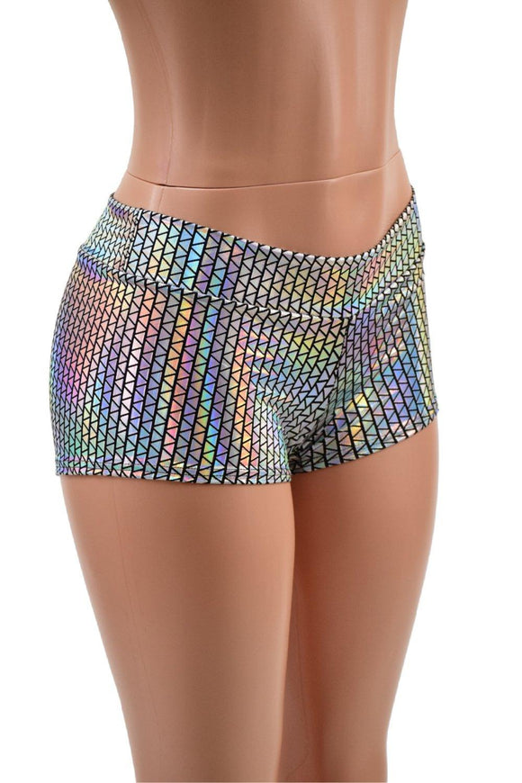 Lowrise Shorts in Prism Holographic - Coquetry Clothing