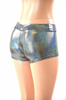 Lowrise Shorts in Silver Holographic - Coquetry Clothing