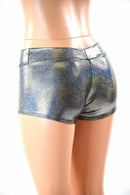 Lowrise Shorts in Silver Holographic - Coquetry Clothing