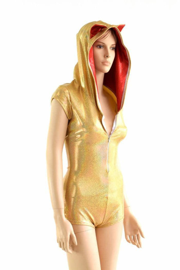 Maneki Neko Zipper Front Romper - Coquetry Clothing