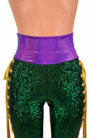 Mardi Gras 2PC Lace Up Top and Bell Bottom Pants Set - Coquetry Clothing